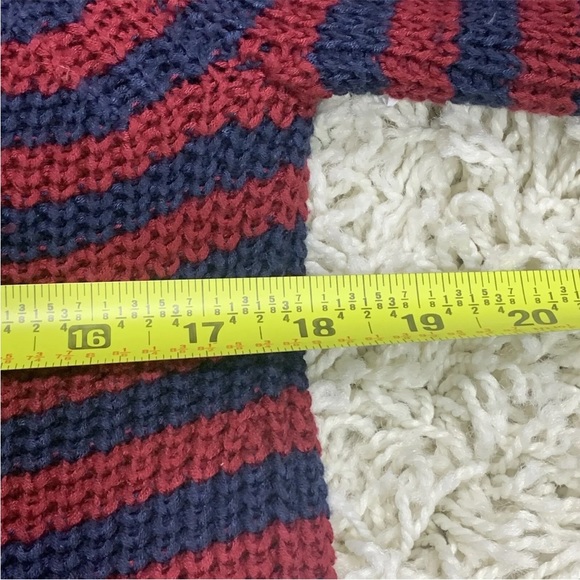Faherty Royal Palm Striped Knit Blue Red Sweater Embroidered XS - Picture 4 of 6